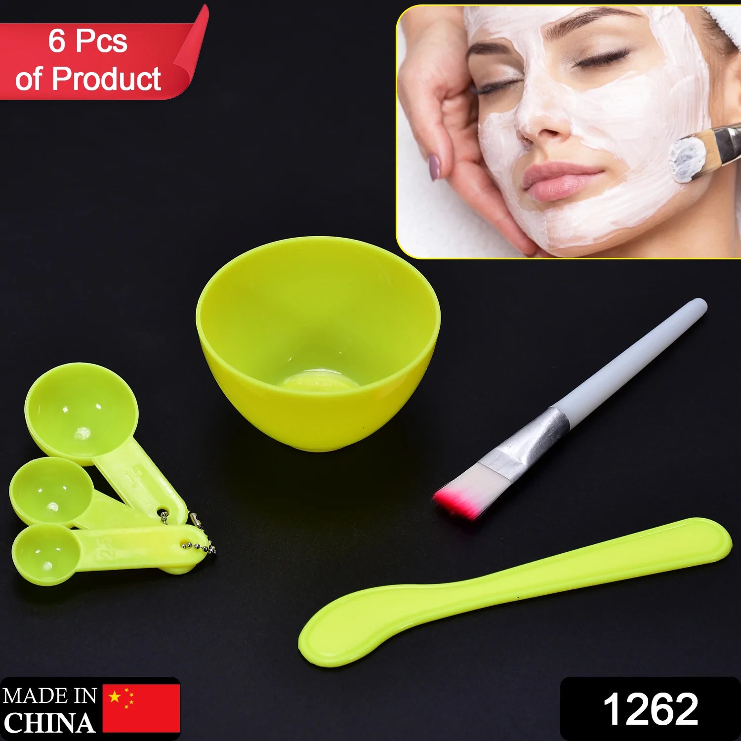 1262 Facial Mask Bowl Set For Girls Use ( 6 pcs Set )  1262 Facial Mask Bowl Set For Girls Use ( 6 pcs Set )